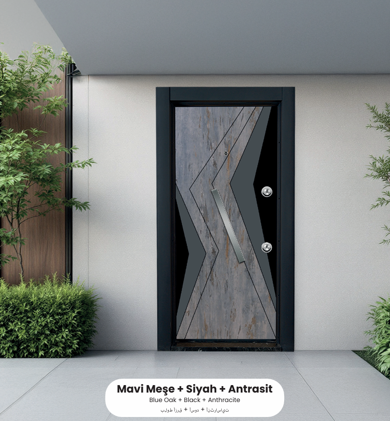 Mavi Meşe Siyah Antrasit